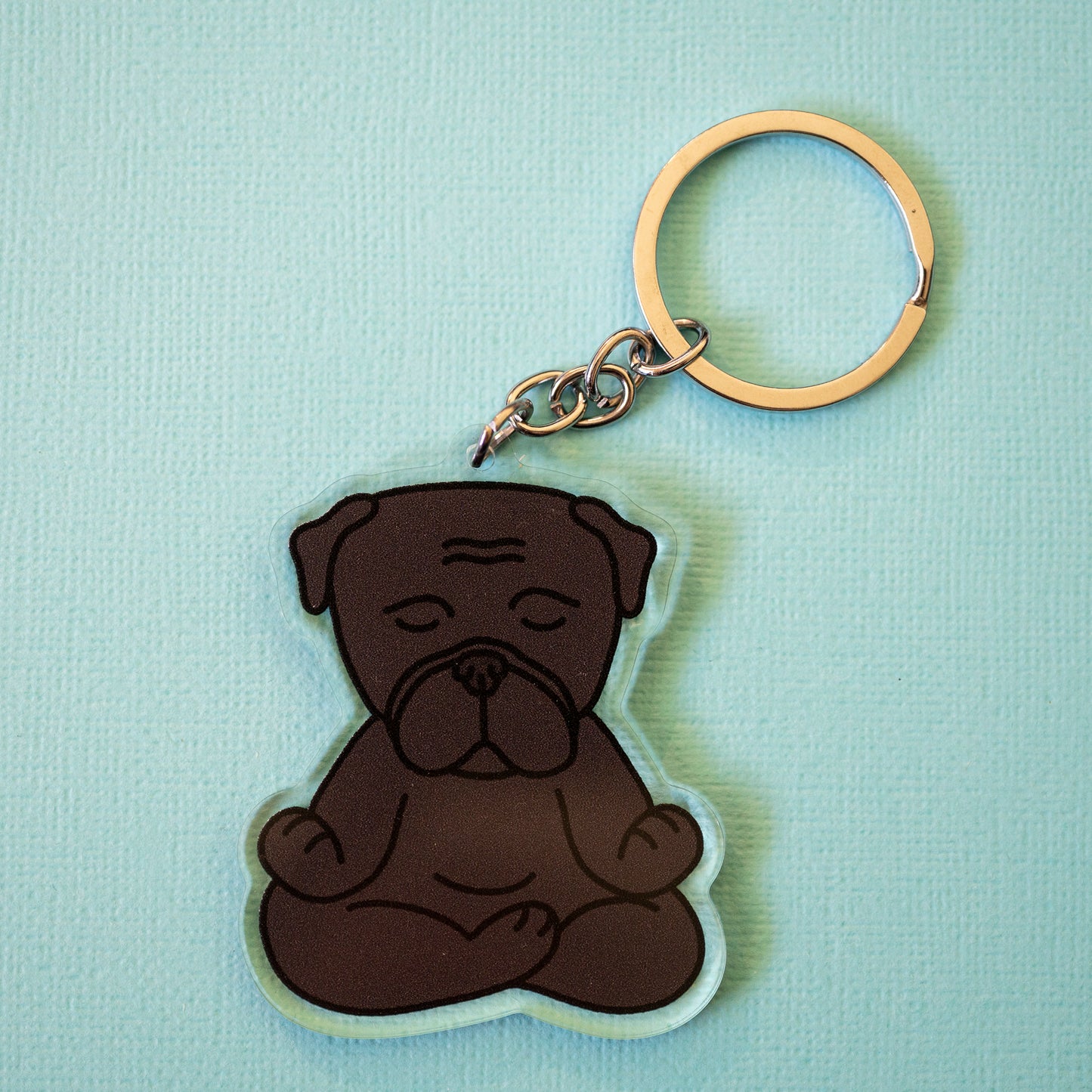 Zen Black Pug Keyring