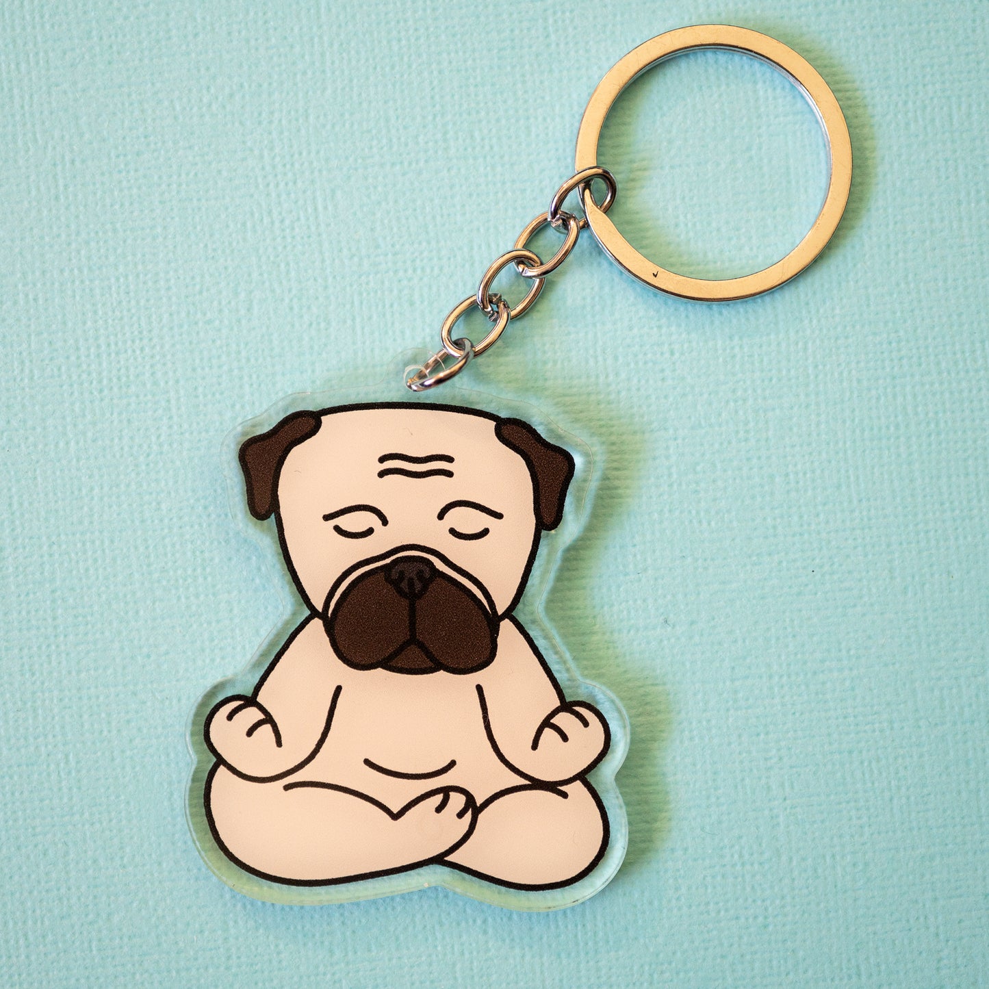 Zen Fawn Pug Keyring