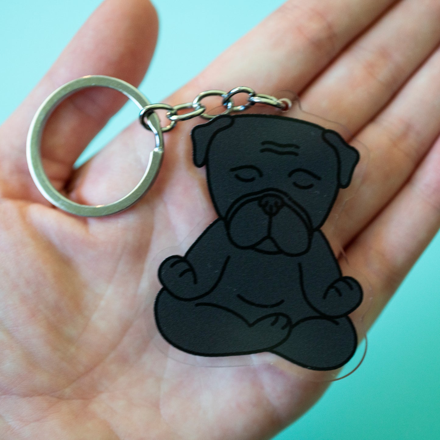 Zen Black Pug Keyring