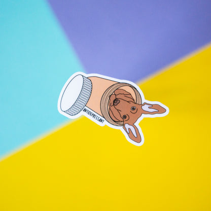 Antidepressant Dog 3" Sticker - Tan Dachshund
