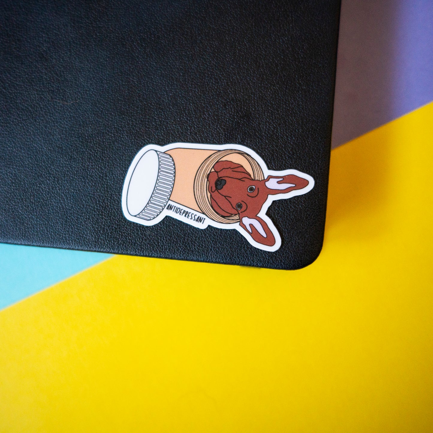 Antidepressant Dog 3" Sticker - Red Dachshund