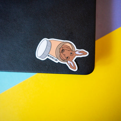 Antidepressant Dog 3" Sticker - Tan Dachshund