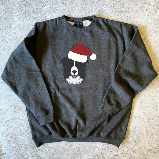 Black Border Collie Christmas Sweatshirt