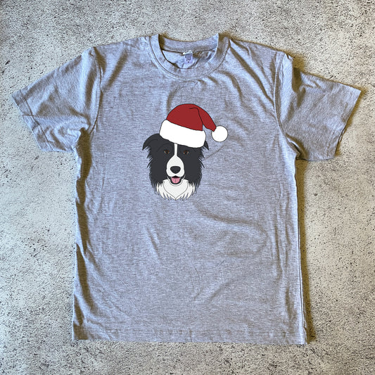 Black Border Collie Christmas Unisex T-Shirt