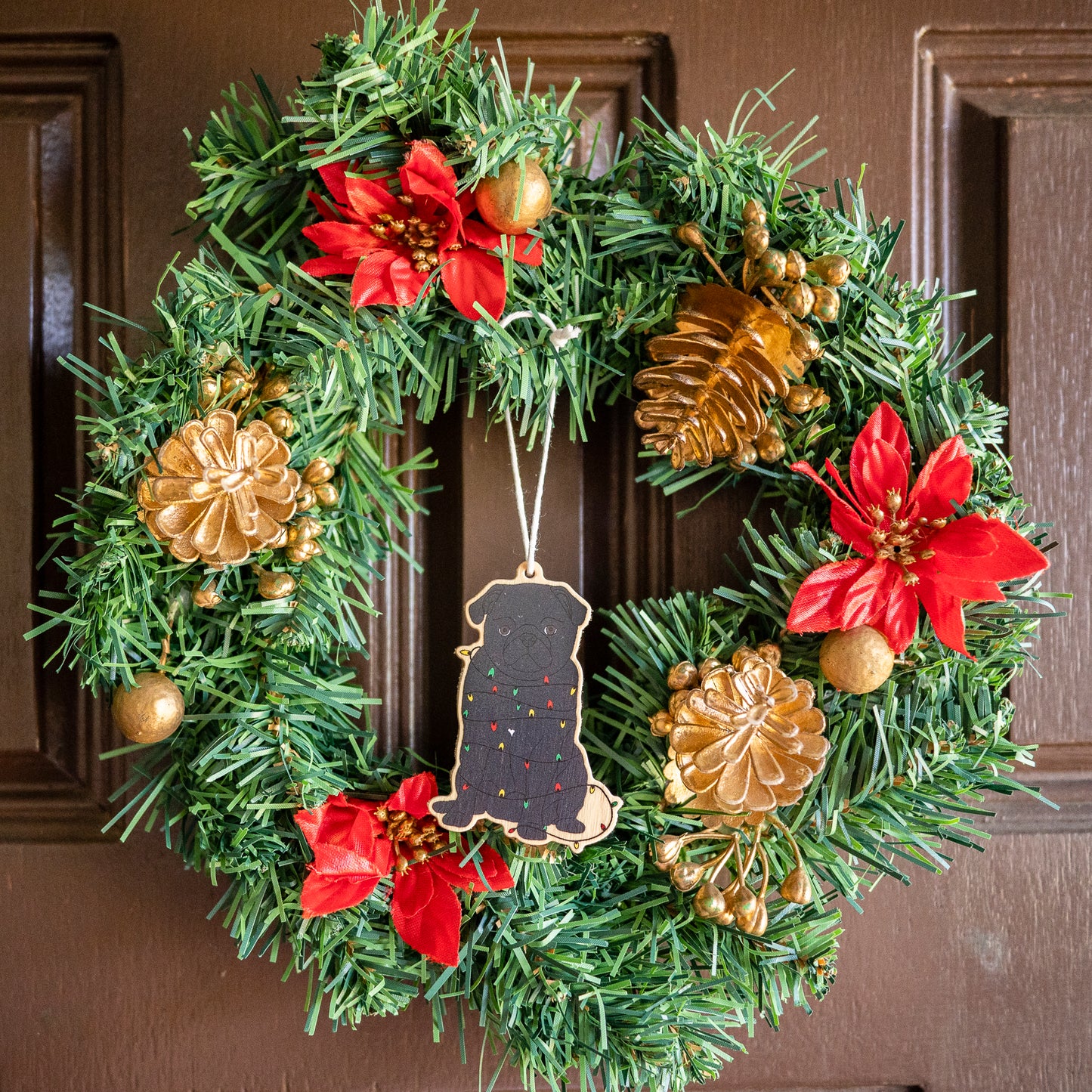 Black Pug Christmas Decoration