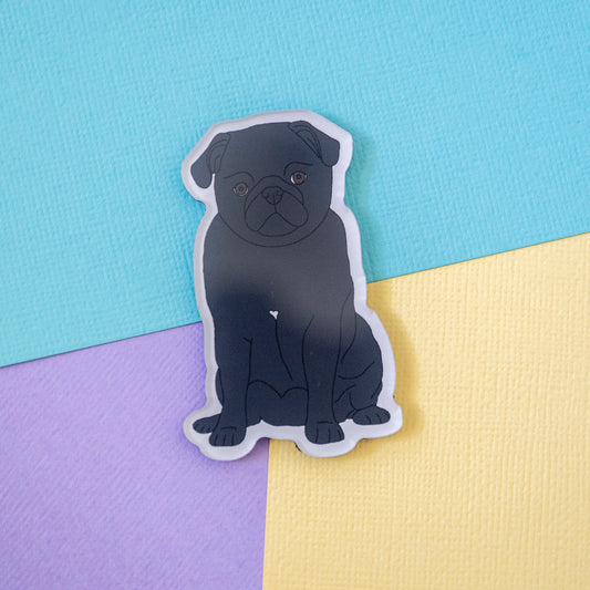 Black Pug Acrylic Fridge Magnet