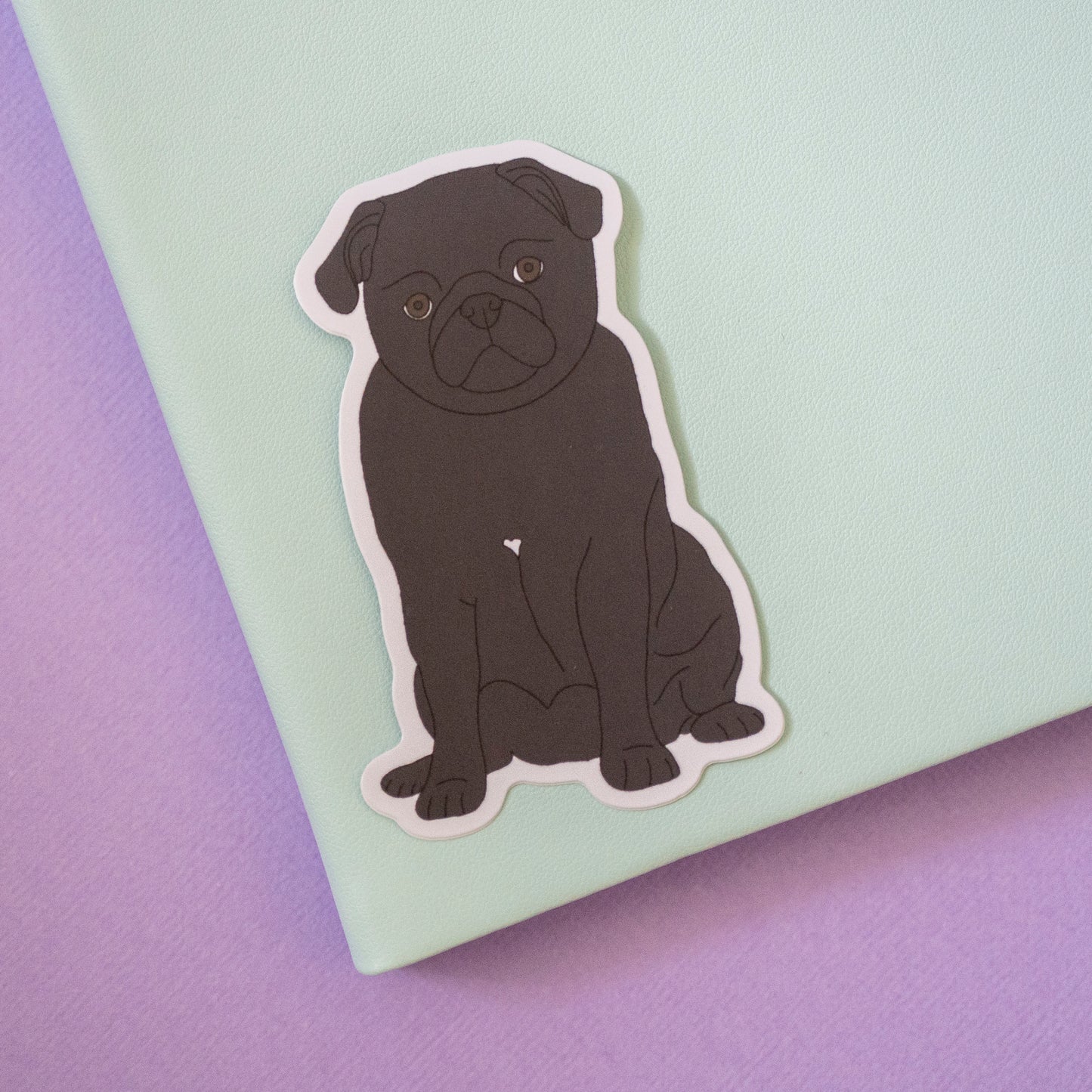 Black Pug Sticker