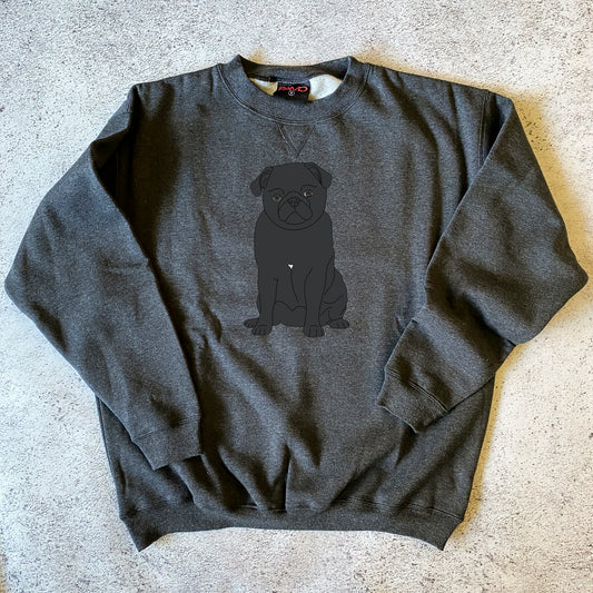Black Pug Sweatshirt