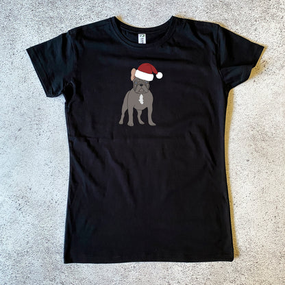 Blue French Bulldog Christmas Women's T-Shirt