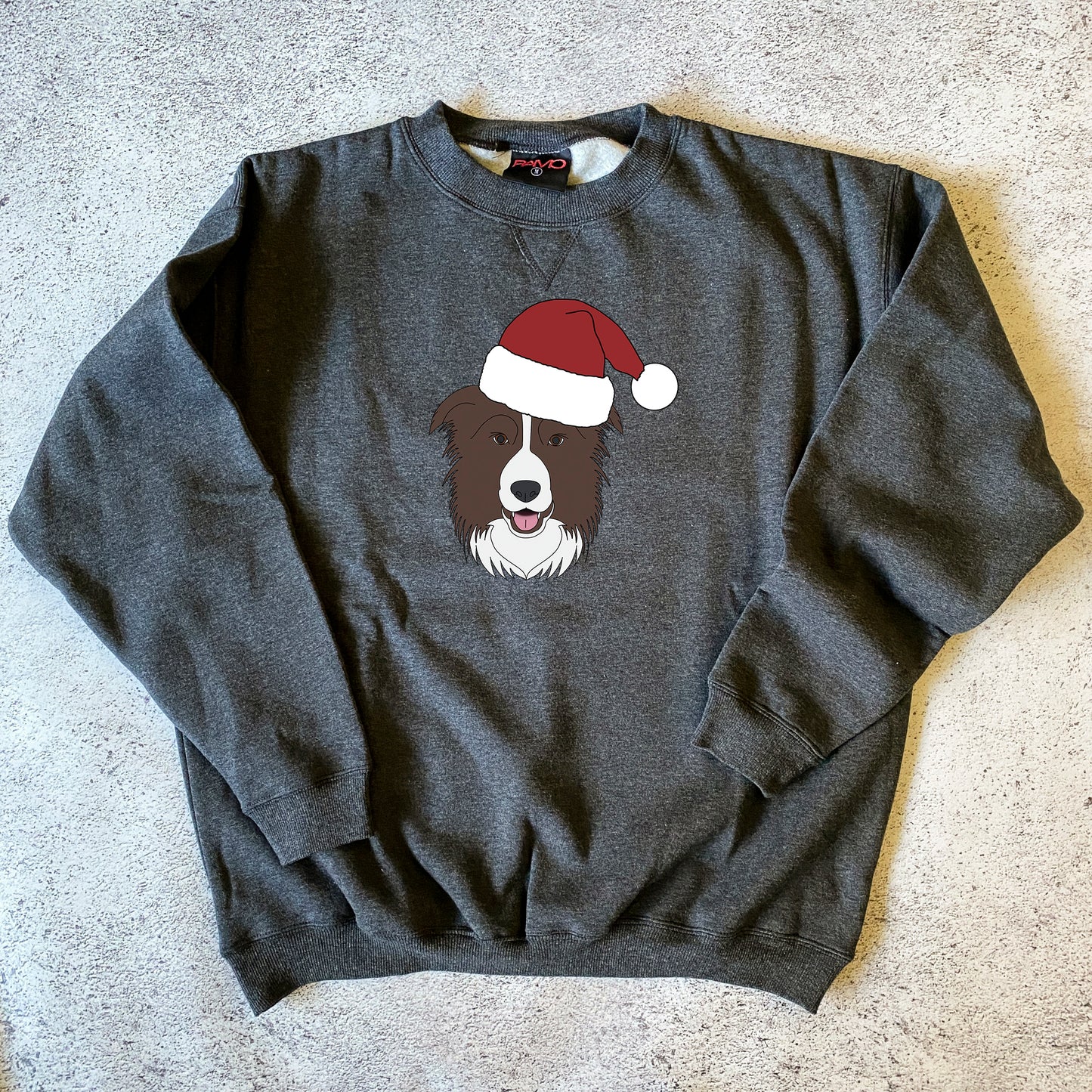 Brown Border Collie Christmas Sweatshirt