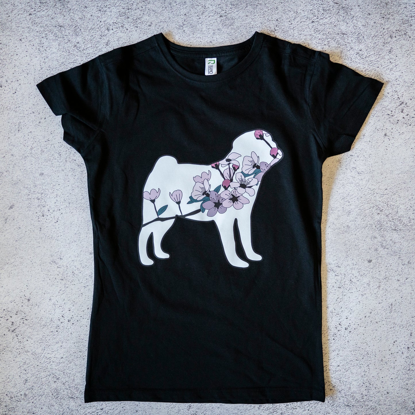 Cherry Blossom Pug Women's T-Shirt