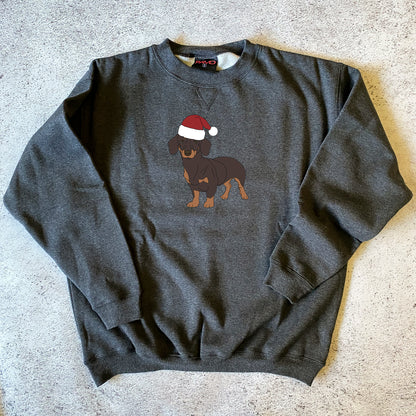 Chocolate & Tan Dachshund Christmas Sweatshirt