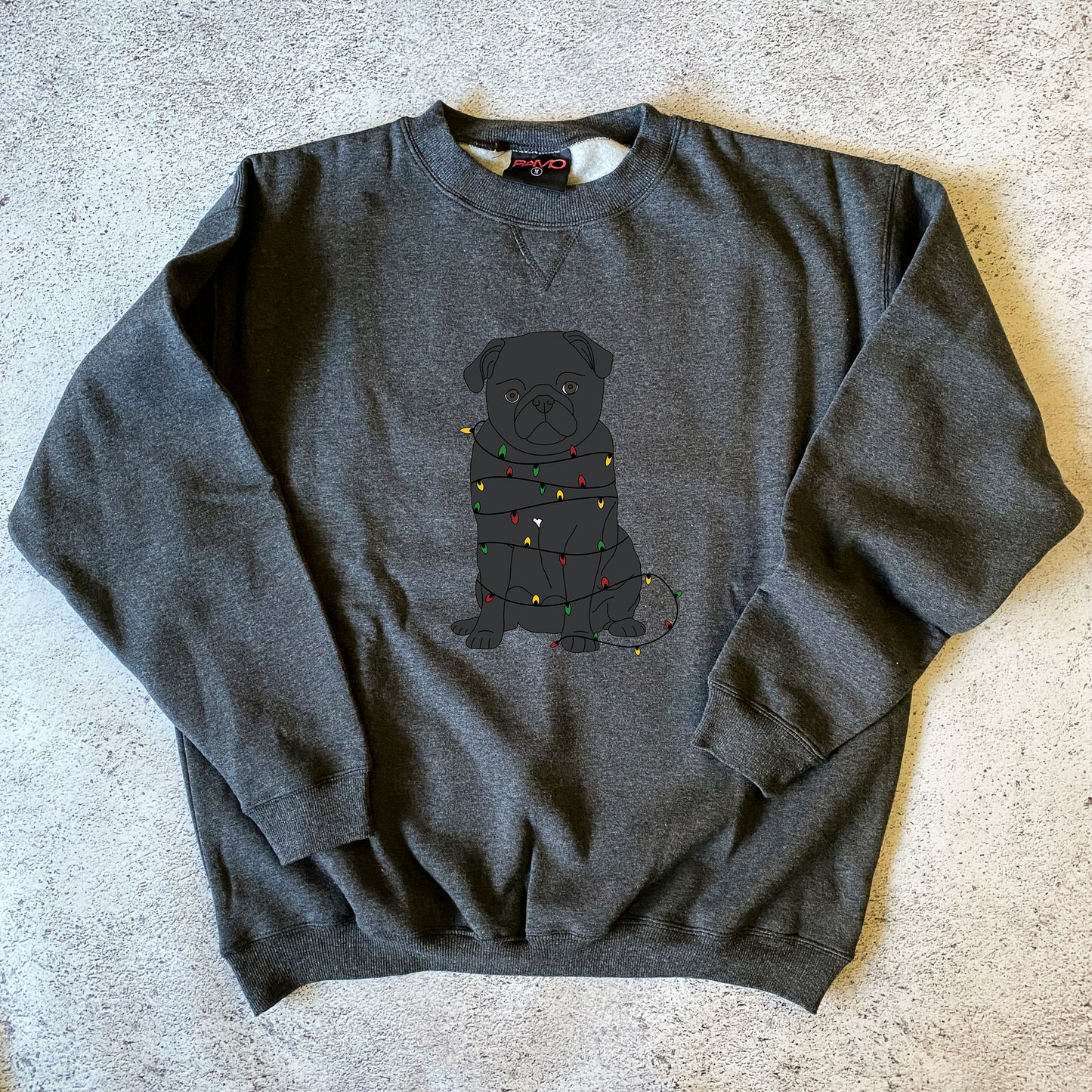 Black Pug Christmas Sweatshirt