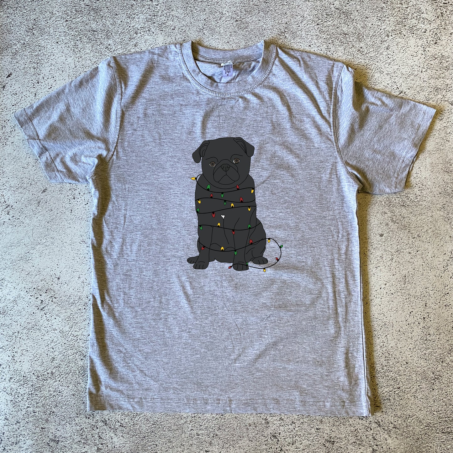 Black Pug Christmas Unisex T-Shirt