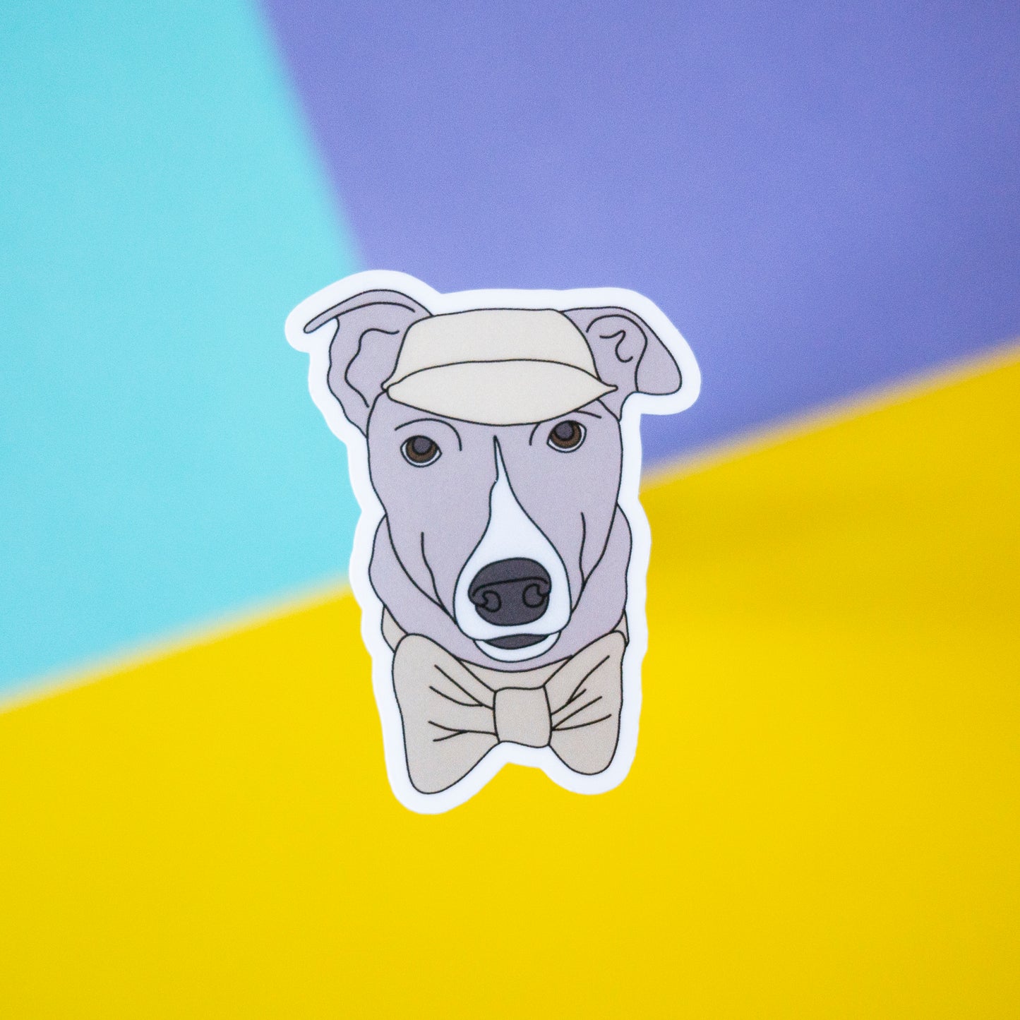 Dapper Dog 3" Sticker - Greyhound