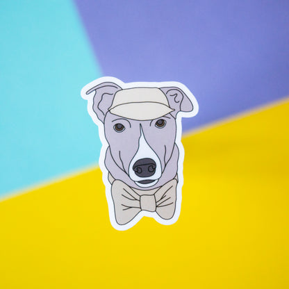 Dapper Dog 3" Sticker - Greyhound