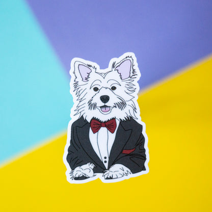 Dapper Dog 3" Sticker - Westie