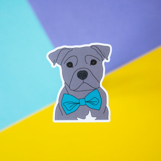 Dapper Dog 3" Sticker - Staffy