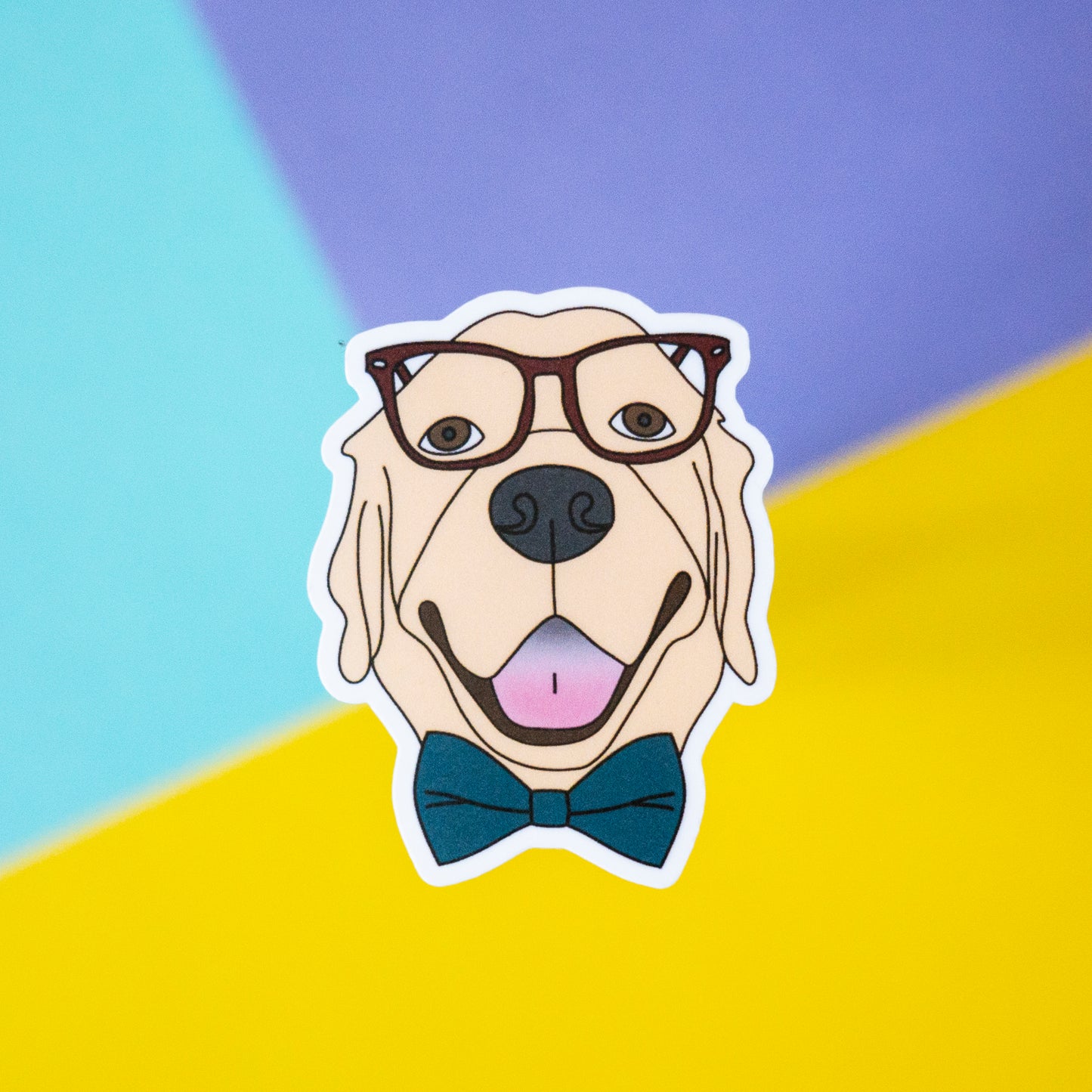 Dapper Dog 3" Sticker - Golden Retriever
