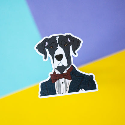 Dapper Dog 3" Sticker - Great Dane