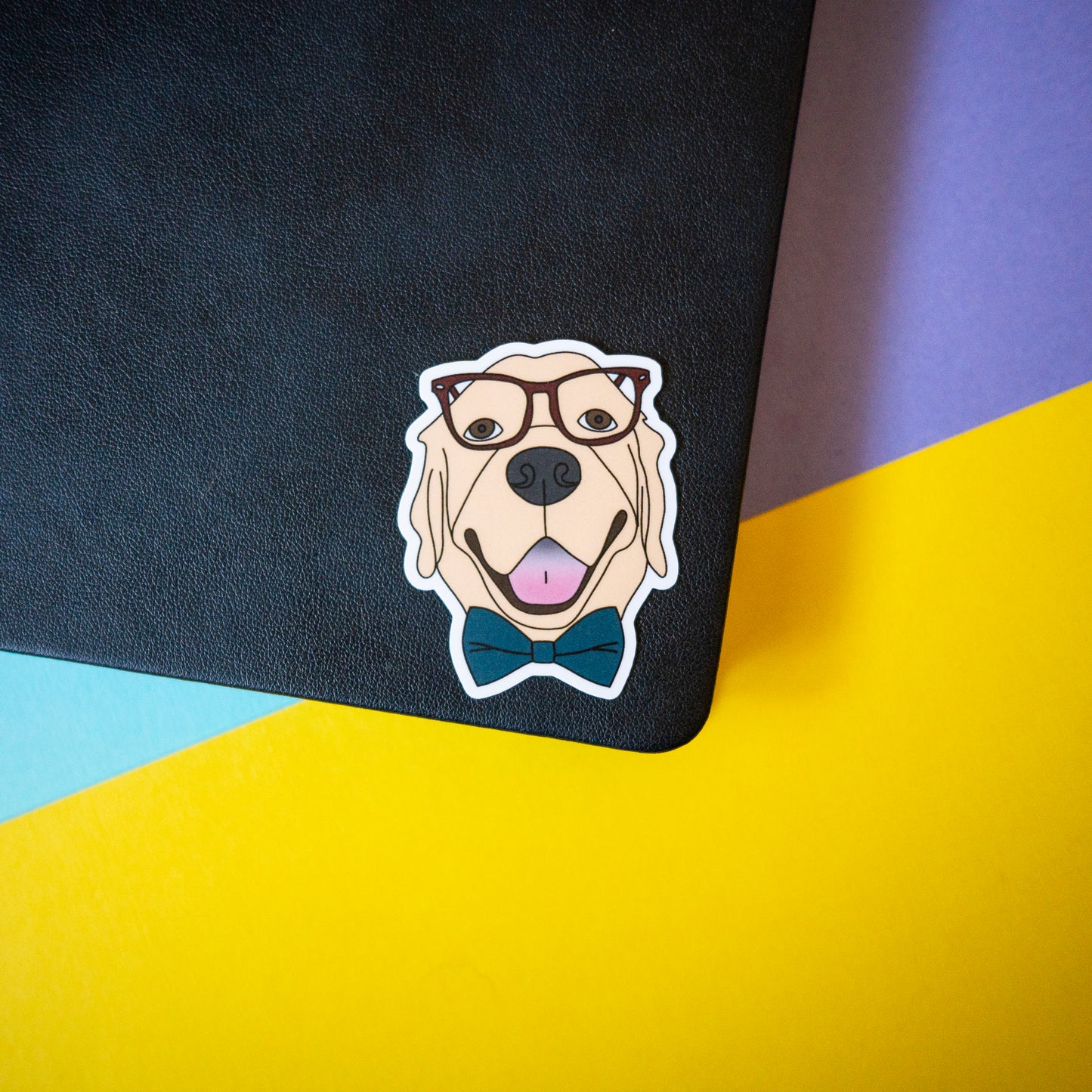Dapper Dog 3" Sticker - Golden Retriever