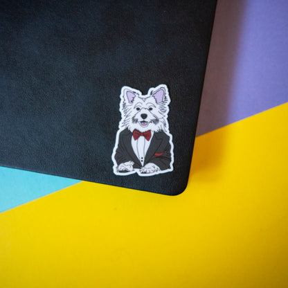 Dapper Dog 3" Sticker - Westie