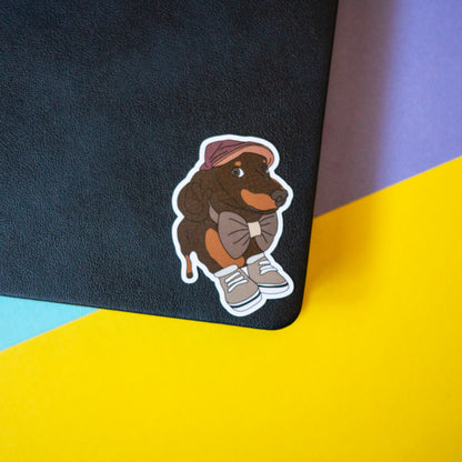 Dapper Dog 3" Sticker - Dachshund