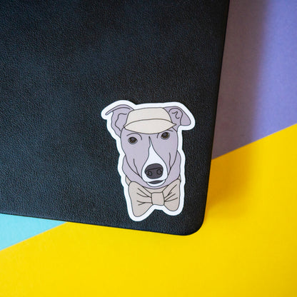 Dapper Dog 3" Sticker - Greyhound