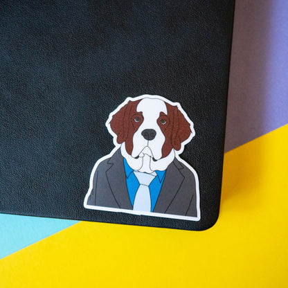 Dapper Dog 3" Sticker - Saint Bernard