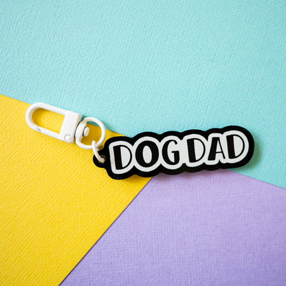 Dog Dad Keychain - Black & White