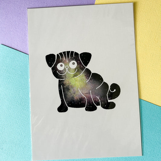 Limited Edition: Cosmic Sitting Pug Art Print