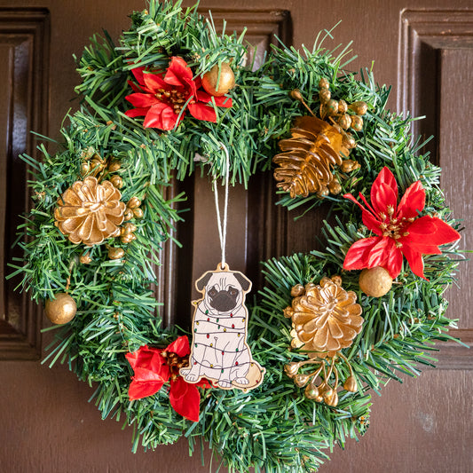 Fawn Pug Christmas Decoration