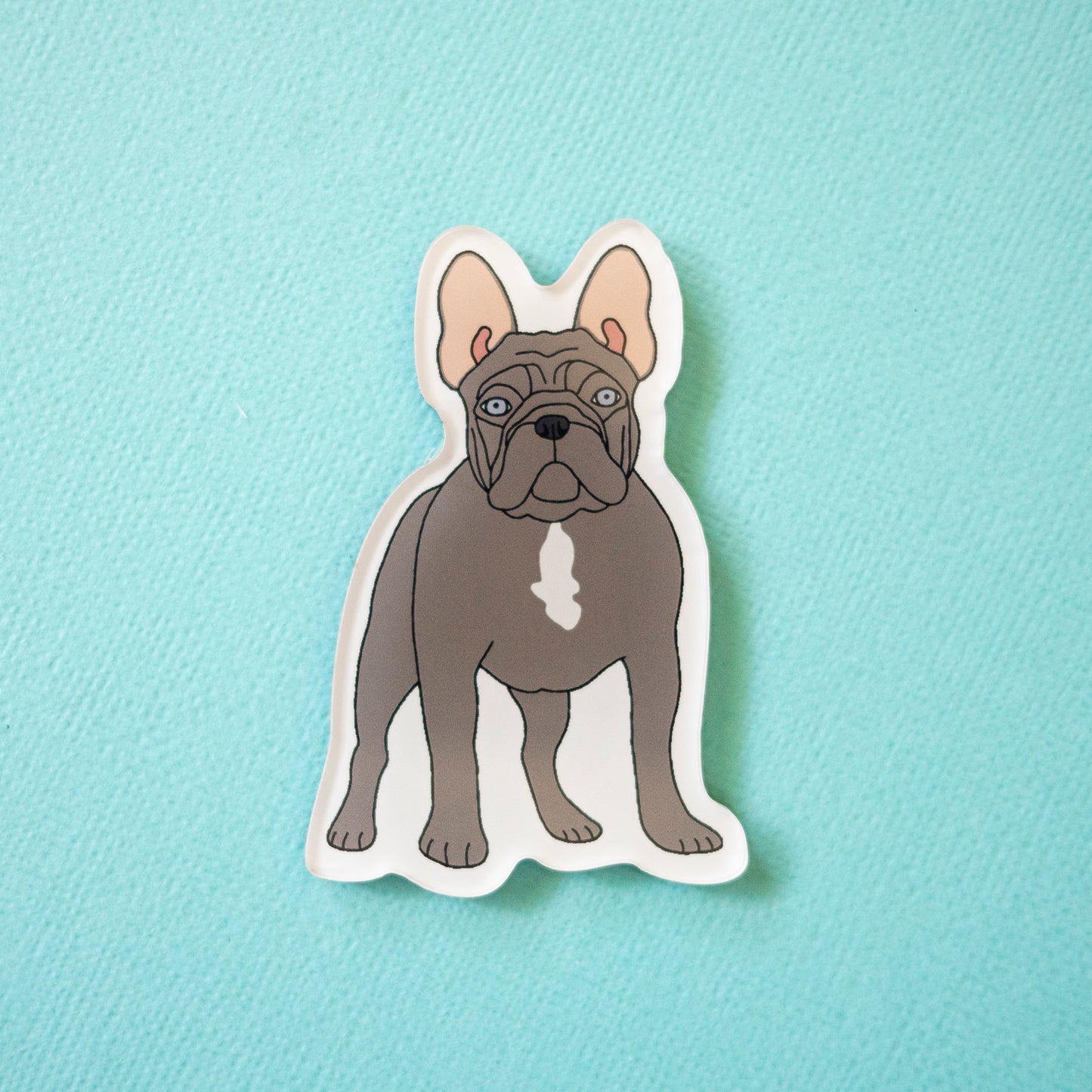 French Bulldog Acrylic Fridge Magnet - Blue