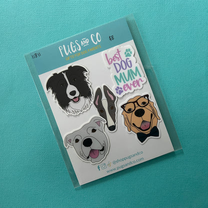 Mixed Dog 2" Sticker Set of 5 - RANDOM