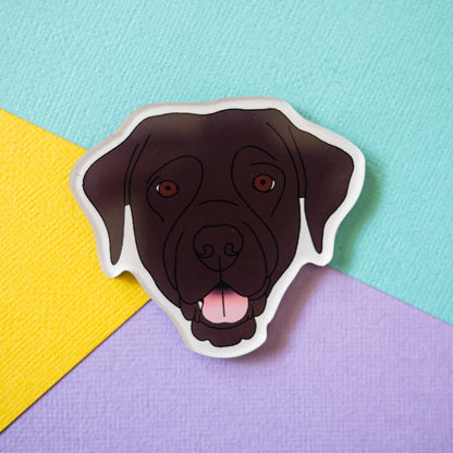 Labrador Acrylic Fridge Magnet - Chocolate