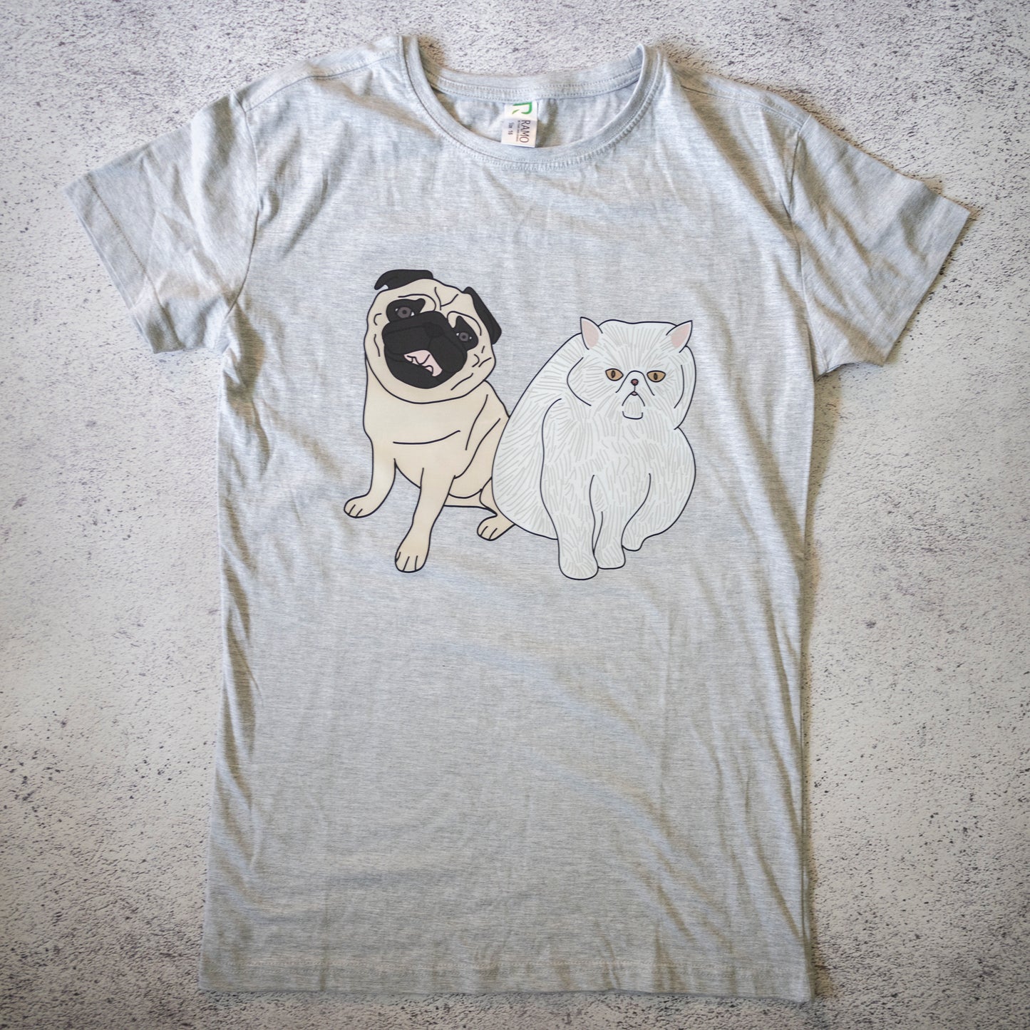 Custom Pet Portrait Women's T-Shirt - Two Pets