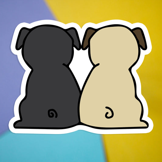 Pug Butts 7" Sticker