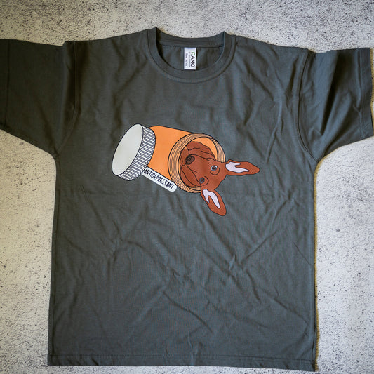SAMPLE: Antidepressant Tan Dachshund Unisex T-shirt - XS
