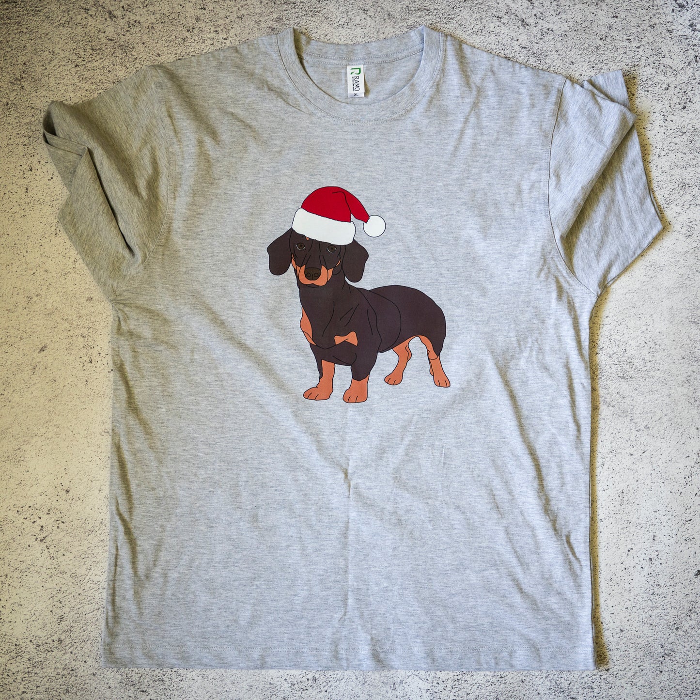 SAMPLE: Christmas Choc/Tan Dachshund Unisex T-shirt - XL