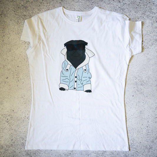 SAMPLE: Cool Black Pug Women's T-shirt - 20