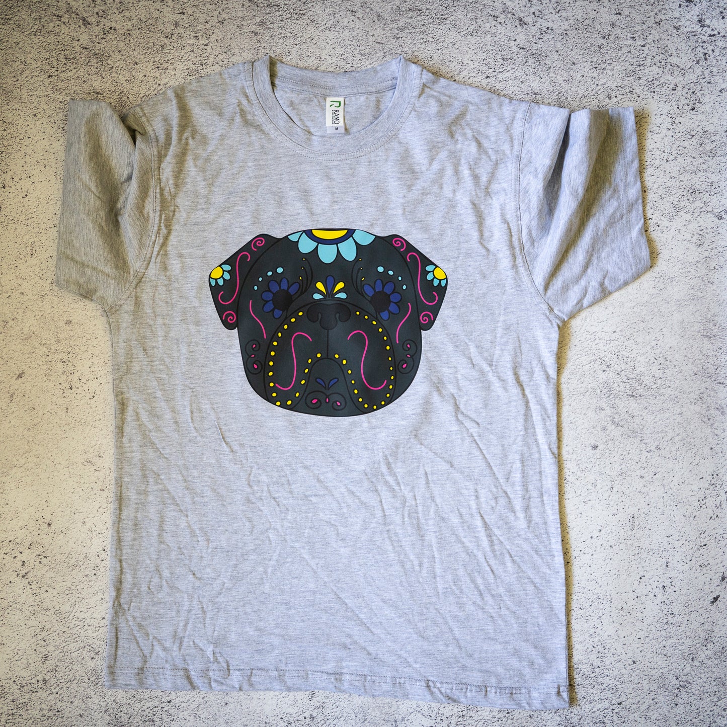 SAMPLE: Sugar Skull Pug Unisex T-shirt - M