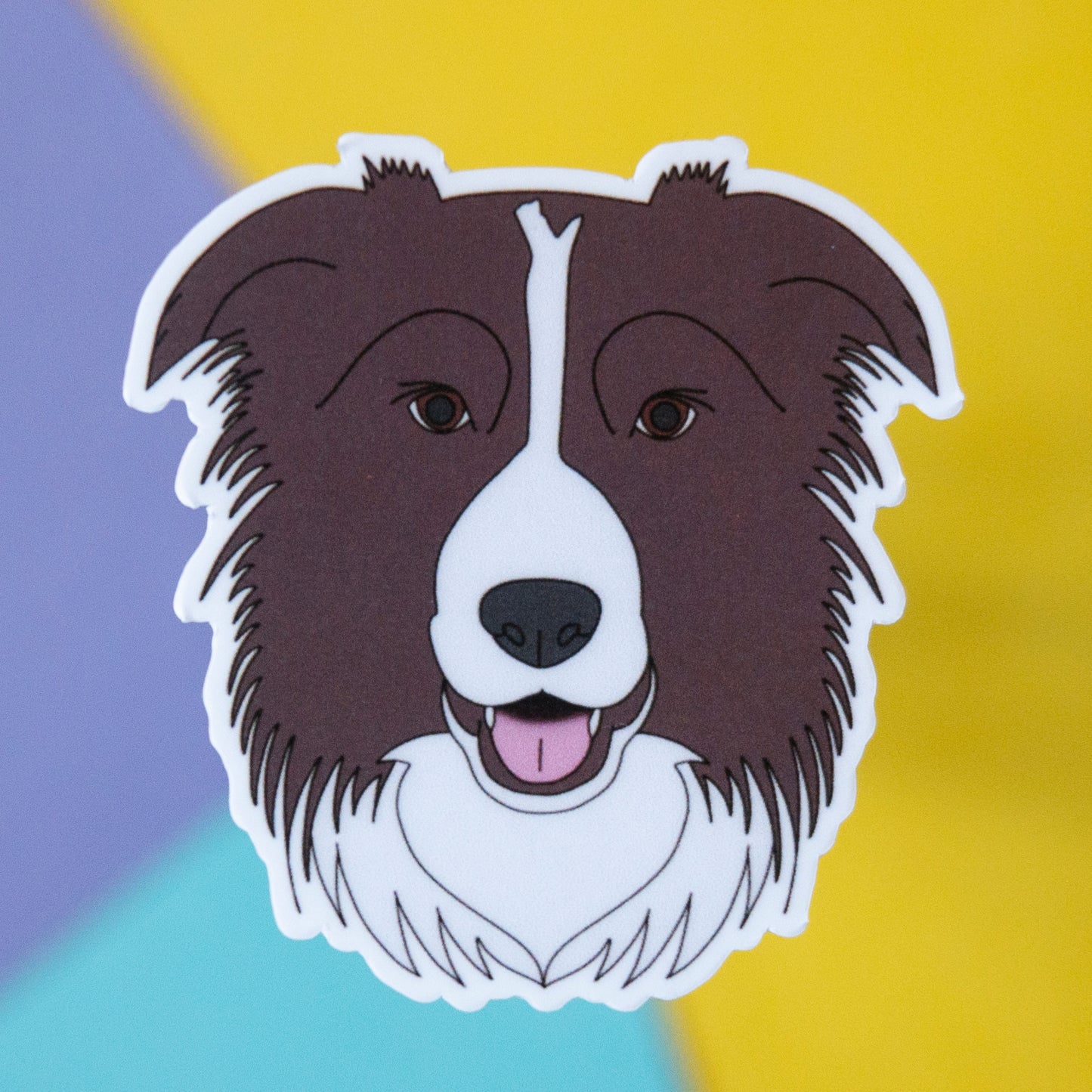 Border Collie 5" Sticker - Brown