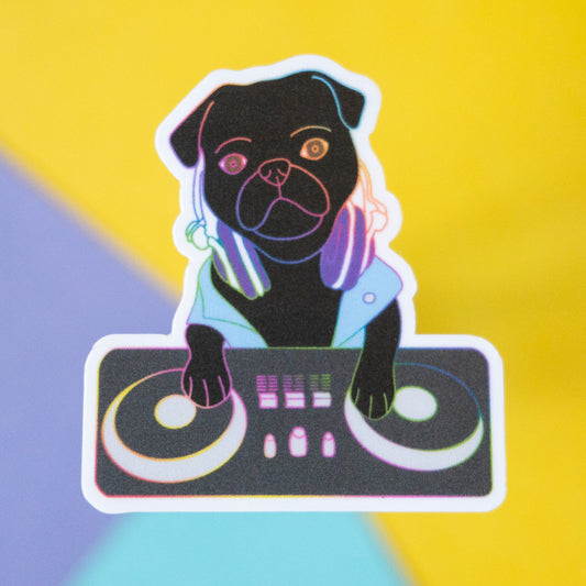 DJ Pug 7" Sticker