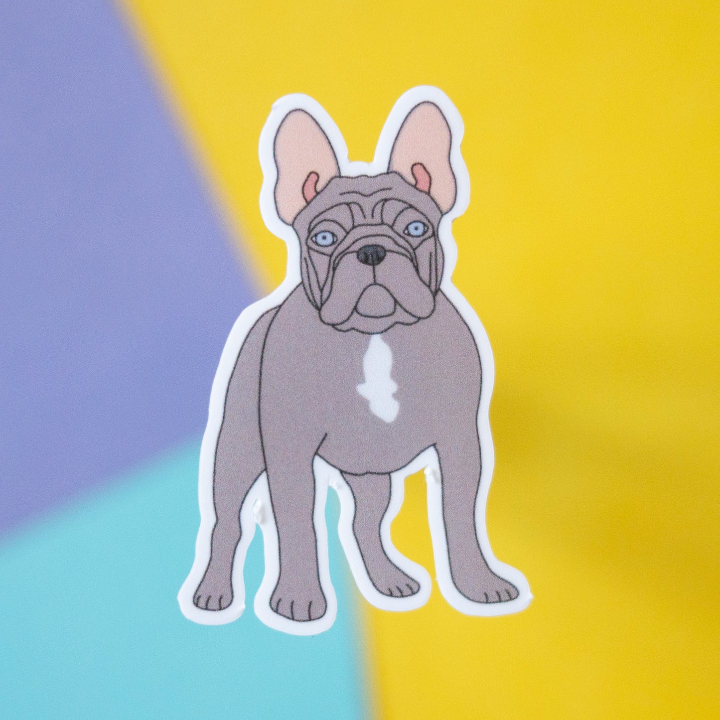 French Bulldog 7" Sticker - Blue