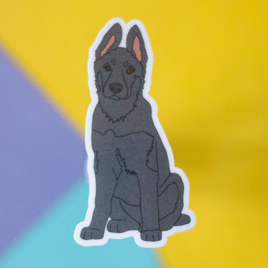 German Shepherd 7" Sticker - Black