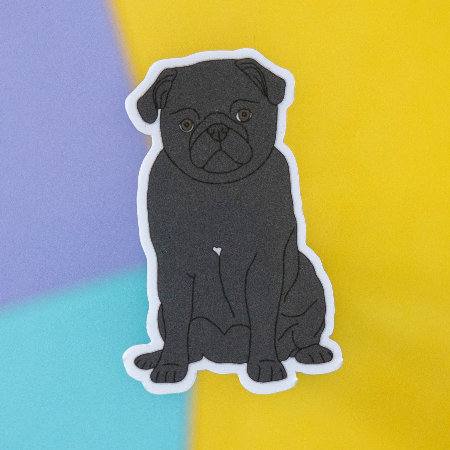 Black Pug 7" Sticker