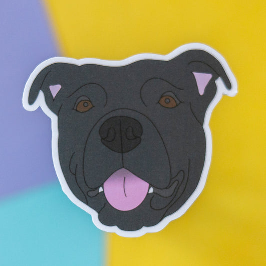 Staffy 5" Sticker - Black