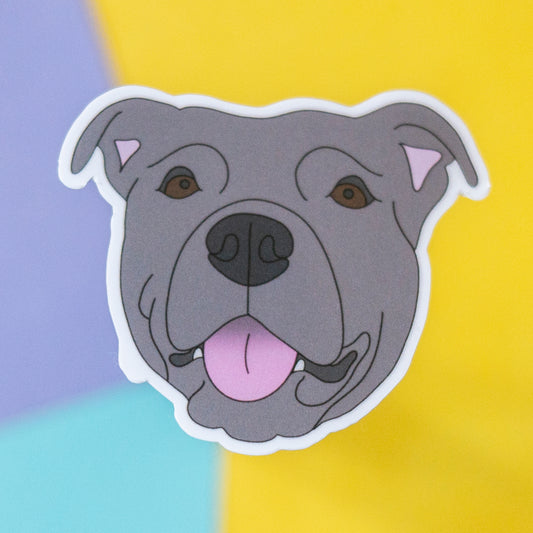 Staffy 7" Sticker - Blue