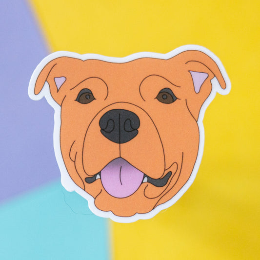 Staffy 7" Sticker - Red