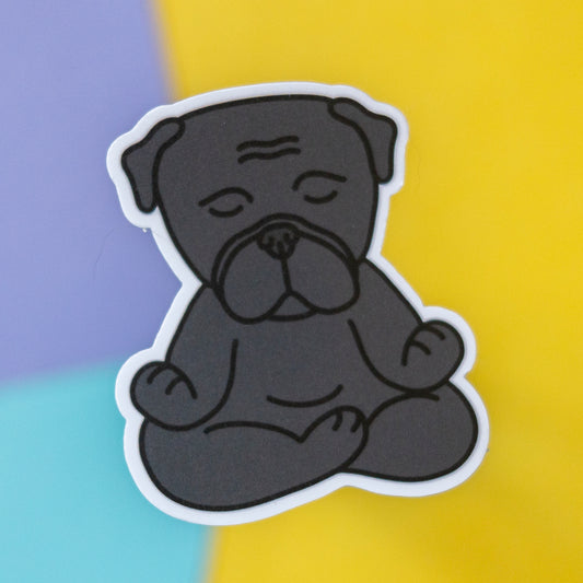 Zen Black Pug 5" Sticker